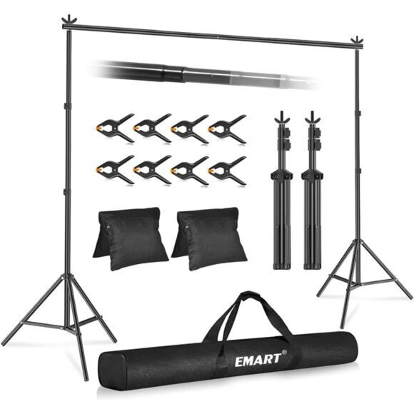 Backdrop Stand 10x7ft(WxH) Photo Studio Adjustable Background Stand Support Kit - Picture 1 of 7